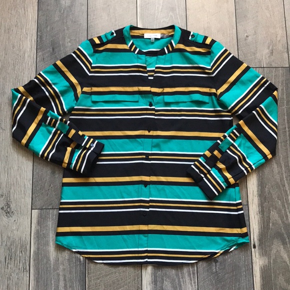 Calvin Klein Multi Stripe Button Down - Picture 2 of 11